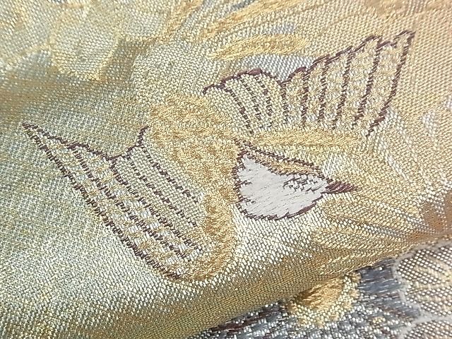 平和屋着物■六通柄袋帯 花鳥文 金銀糸 逸品 CAAF7758th