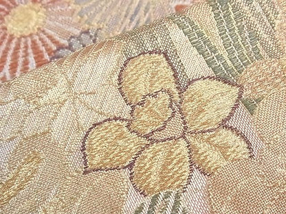 平和屋着物■六通柄袋帯 花鳥文 金銀糸 逸品 CAAF7758th