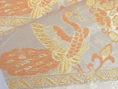平和屋着物■六通柄袋帯 切嵌正倉院鳳凰花文 金糸 逸品 CAAF7771th