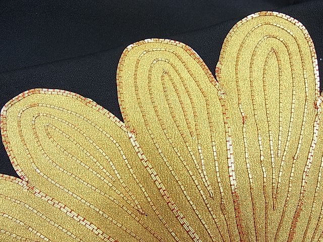 平和屋着物■豪華黒留袖　駒刺繍　枝松文　金彩　逸品　CAAD5273nb