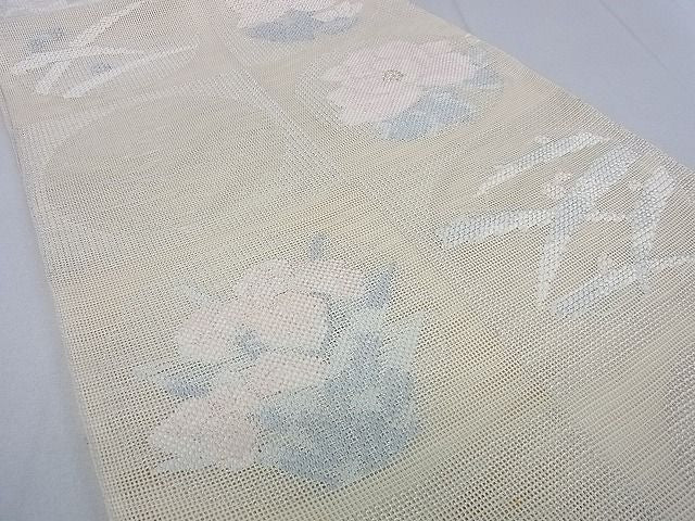 平和屋着物■夏物 六通柄袋帯 花丸文 銀糸 逸品 DAAF1114az