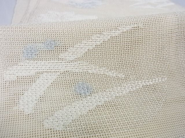 平和屋着物■夏物 六通柄袋帯 花丸文 銀糸 逸品 DAAF1114az
