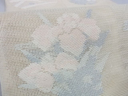 平和屋着物■夏物 六通柄袋帯 花丸文 銀糸 逸品 DAAF1114az