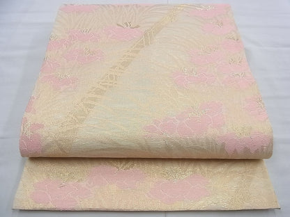 平和屋着物■夏物 六通柄袋帯 唐織 杜若 金糸 逸品 BAAF3086du
