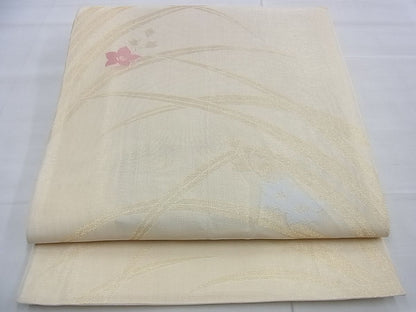 平和屋着物■夏物 六通柄袋帯 草花文 金糸 逸品 BAAF3104du