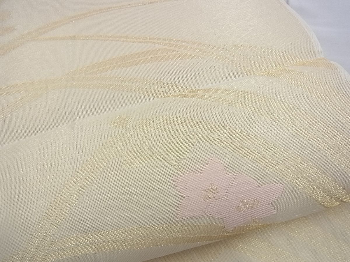 平和屋着物■夏物 六通柄袋帯 草花文 金糸 逸品 BAAF3104du