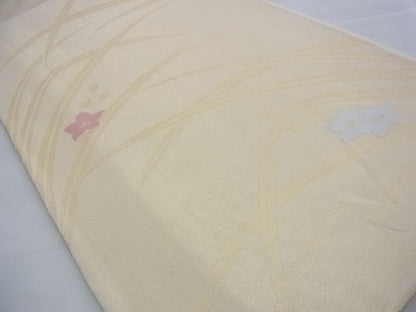 平和屋着物■夏物 六通柄袋帯 草花文 金糸 逸品 BAAF3104du