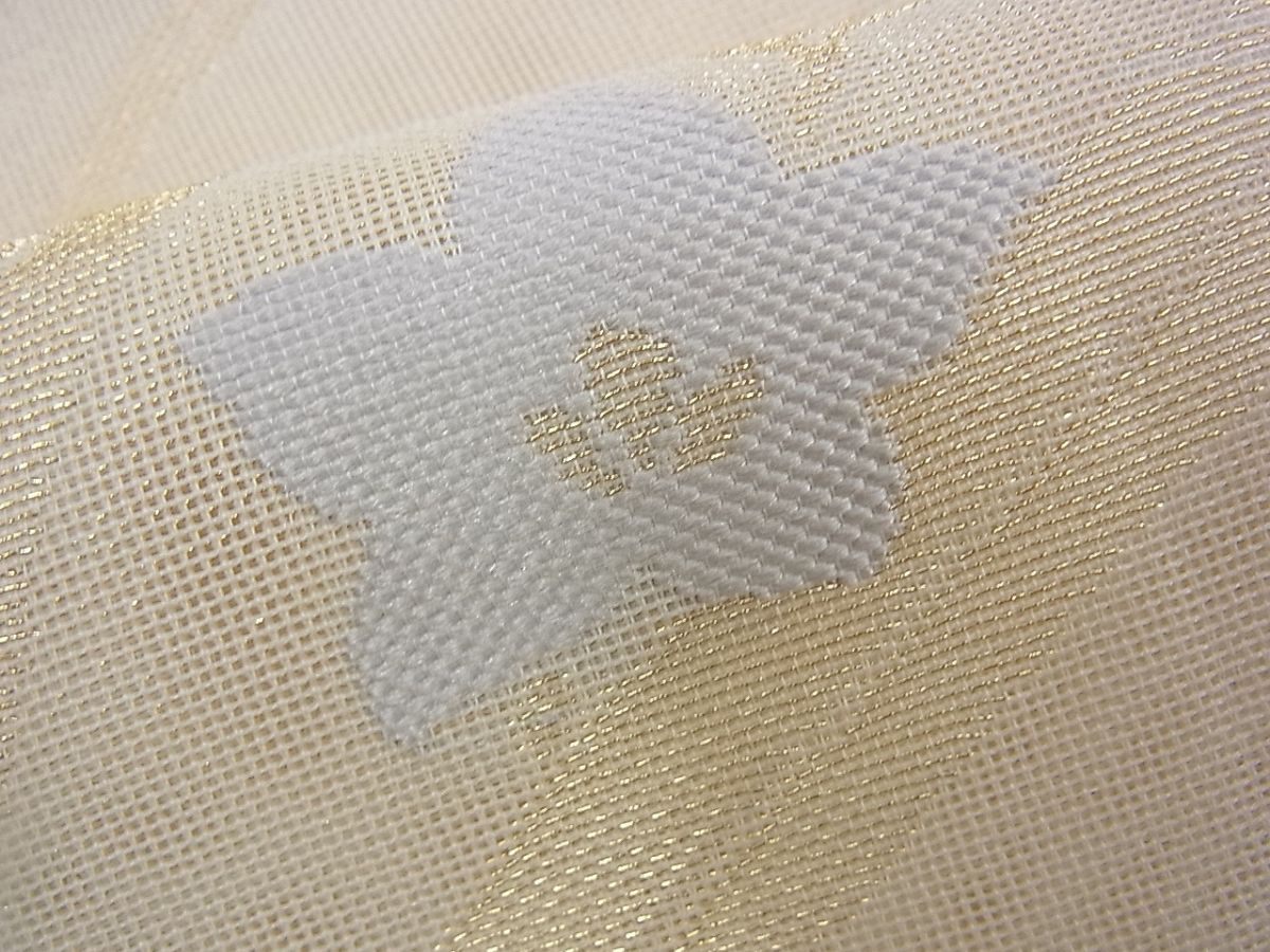 平和屋着物■夏物 六通柄袋帯 草花文 金糸 逸品 BAAF3104du