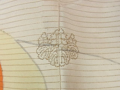 平和屋本店■希少　夏物　アンティーク　大正ロマン　振袖　絽　刺繍　立波花文　金銀糸　逸品　DZAA1187kh4
