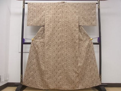 平和屋着物■上質な紬　吉祥花文　逸品　CAAE4588ev