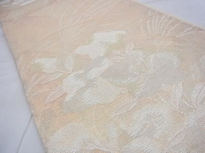 平和屋着物■夏物　六通柄袋帯　草花文　銀糸　逸品　BAAF3176du
