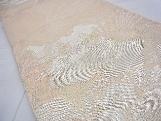 平和屋着物■夏物　六通柄袋帯　草花文　銀糸　逸品　BAAF3176du