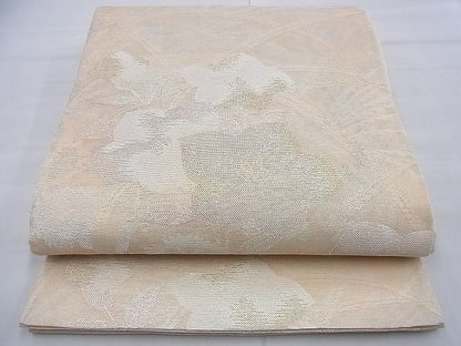 平和屋着物■夏物　六通柄袋帯　草花文　銀糸　逸品　BAAF3176du