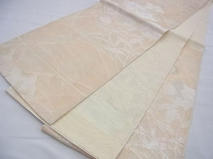 平和屋着物■夏物　六通柄袋帯　草花文　銀糸　逸品　BAAF3176du