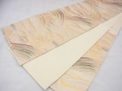 平和屋着物■六通柄袋帯 唐織 波濤文 金糸 逸品 BAAF3687fk