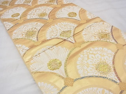 平和屋着物■六通柄袋帯　唐織　宝相華青海波　金糸　逸品　BAAF3701fk