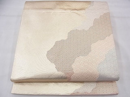 平和屋着物◎六通柄袋帯 道長有職文 金糸 逸品 BAAF3705fk
