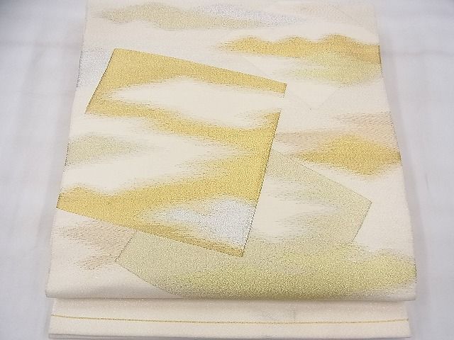 平和屋着物◎太鼓柄袋帯 綴れ 四季重ね霞文 金銀糸 逸品 BAAF3719fk