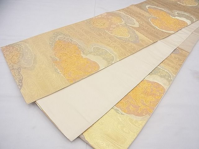 平和屋着物◎六通柄袋帯 鳳凰雲取り吉祥文 金糸 逸品 BAAF3759fk