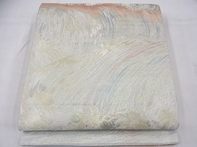 平和屋着物◎六通柄袋帯 立波文様 金銀糸 逸品 BAAF3772fk