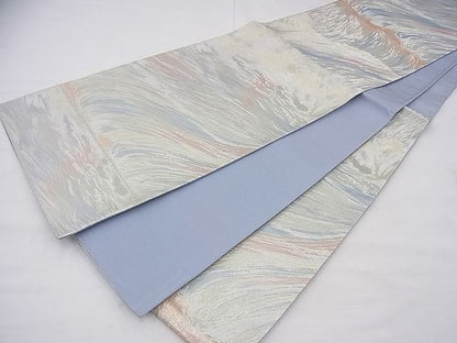 平和屋着物◎六通柄袋帯 立波文様 金銀糸 逸品 BAAF3772fk