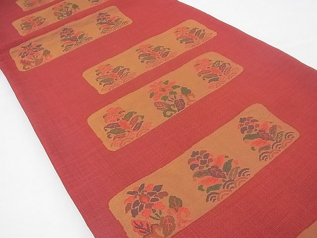 平和屋着物◎六通柄袋帯 朝露 ふくれ織 名物裂 逸品 BAAF3779fk