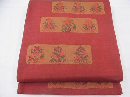 平和屋着物◎六通柄袋帯 朝露 ふくれ織 名物裂 逸品 BAAF3779fk