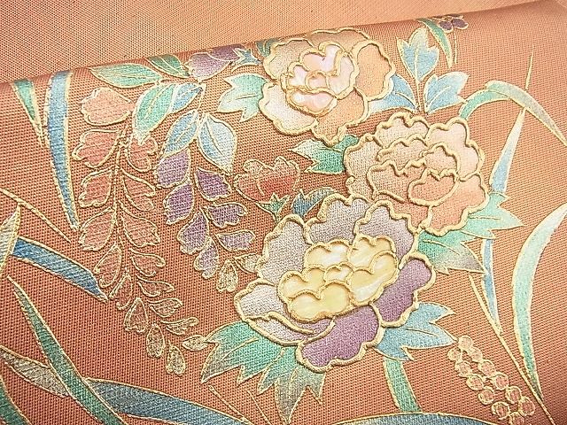 平和屋着物◎西陣 太鼓柄袋帯 南天花文 金彩 逸品 BAAF3782fk