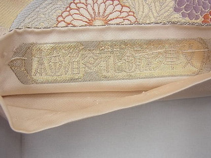 平和屋着物◎六通柄袋帯 唐織 花鏡彩車文 逸品 BAAF3790fk
