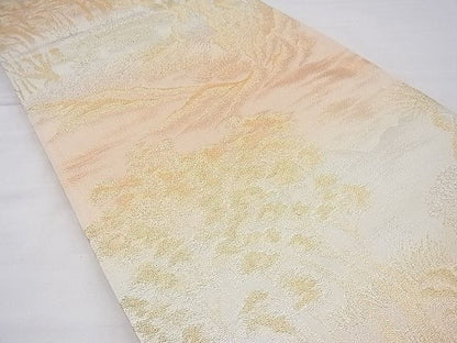 平和屋着物◎六通柄袋帯 風景文 金銀糸 逸品 BAAF3820fk