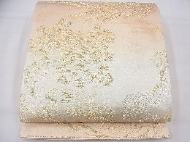 平和屋着物◎六通柄袋帯 風景文 金銀糸 逸品 BAAF3820fk
