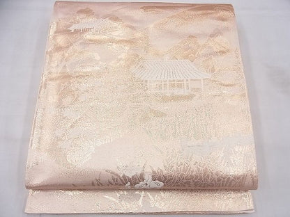 平和屋着物◎六通柄袋帯 唐織 京名所 桂離宮 金糸 逸品 BAAF3826fk