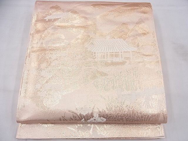 平和屋着物◎六通柄袋帯 唐織 京名所 桂離宮 金糸 逸品 BAAF3826fk