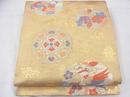 平和屋着物◎六通柄袋帯 唐織 光悦古代錦 金糸 逸品 BAAF3841fk