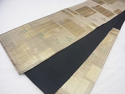 平和屋着物◎六通柄袋帯 舞葉文 引箔 逸品 BAAF3842fk