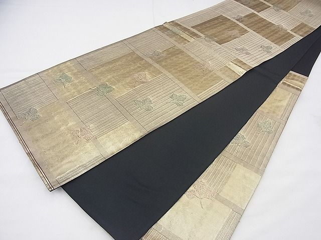 平和屋着物◎六通柄袋帯 舞葉文 引箔 逸品 BAAF3842fk