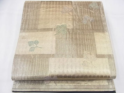 平和屋着物◎六通柄袋帯 舞葉文 引箔 逸品 BAAF3842fk