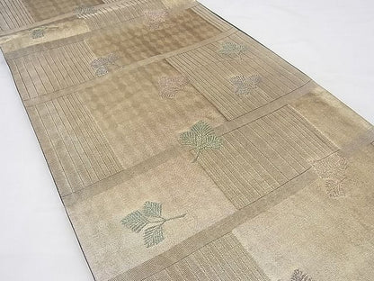 平和屋着物◎六通柄袋帯 舞葉文 引箔 逸品 BAAF3842fk