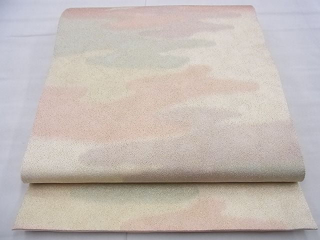 平和屋着物◎全通柄袋帯 綴れ 霞文 金糸 逸品 BAAF9226du