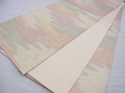 平和屋着物◎全通柄袋帯 綴れ 霞文 金糸 逸品 BAAF9226du