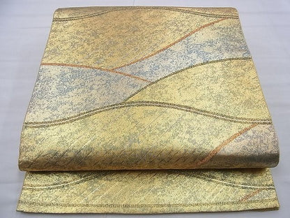 平和屋着物◎青銅佐賀錦 六通柄袋帯 霞文 引箔 逸品 BAAF9229du