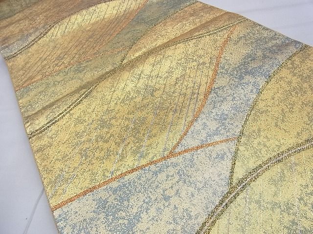 平和屋着物◎青銅佐賀錦 六通柄袋帯 霞文 引箔 逸品 BAAF9229du