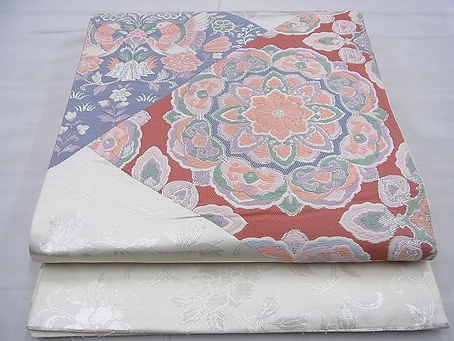 平和屋着物◎太鼓柄袋帯 唐織 天平の匠 銀糸 逸品 BAAF9232du
