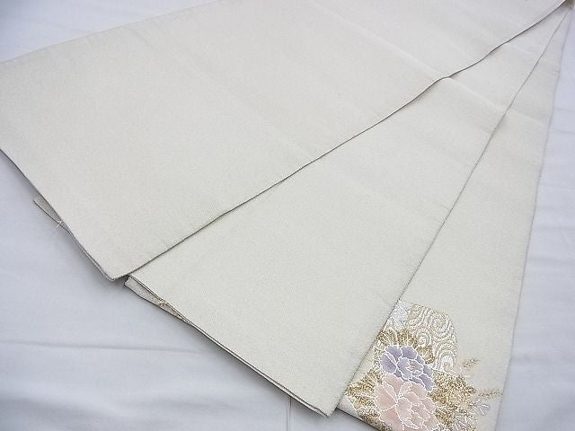 平和屋着物◎太鼓柄袋帯 扇面花文 金銀糸 逸品 BAAF9244du