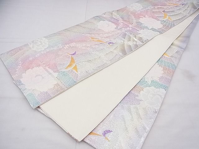 平和屋着物◎六通柄袋帯 唐織 花鳥文 金銀糸 逸品 BAAF3866fk