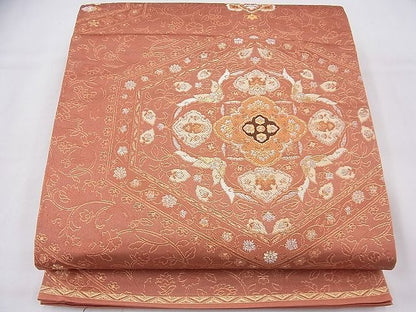 平和屋着物◎六通柄袋帯 唐織 天平鏡裏文錦 金銀糸 逸品 BAAF3868fk
