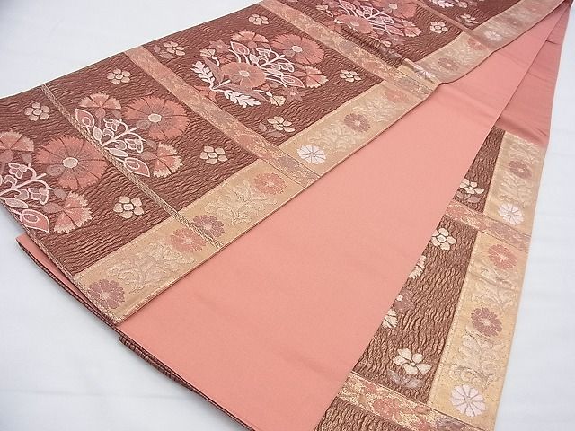 平和屋着物◎六通柄袋帯 草花文 金糸 逸品 BAAF9253du