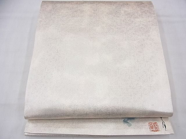 平和屋着物◎全通柄袋帯 市松文様 引箔 逸品 BAAF3886fk