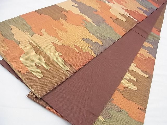 平和屋着物◎六通柄袋帯 石摺唐糸 霞文 逸品 BAAF9267du