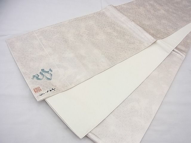 平和屋着物◎全通柄袋帯 市松文様 引箔 逸品 BAAF3886fk